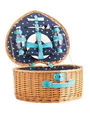 Beau And Elliot Heart Shaped Filled Picnic Basket For 2 - Image 3 of 4