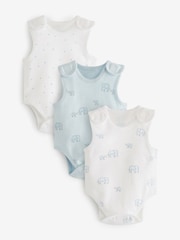 Blue Premature Baby Vest Bodysuits 3 Pack - Image 1 of 6