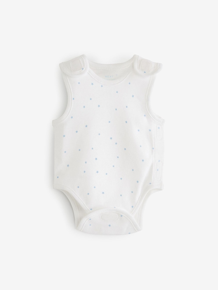 Blue Premature Baby Vest Bodysuits 3 Pack - Image 2 of 6