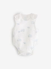 Blue Premature Baby Vest Bodysuits 3 Pack - Image 4 of 6