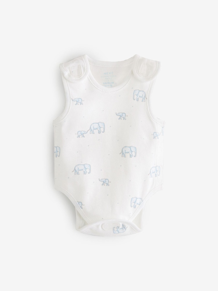Blue Premature Baby Vest Bodysuits 3 Pack - Image 4 of 6