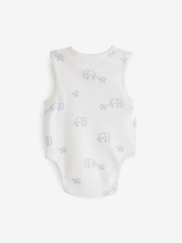 Blue Premature Baby Vest Bodysuits 3 Pack - Image 5 of 6