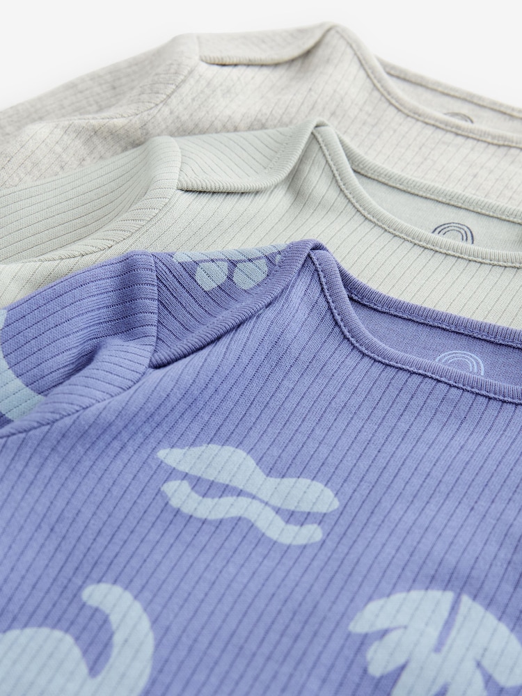 Bleu - Lot de 3 bodys à manches longues contre la dysplasie de la hanche bébé - Image 6 of 6