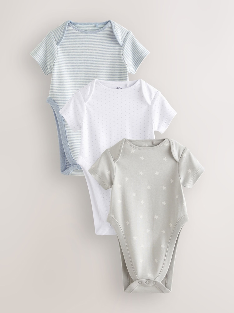 Blue Star Baby Hip Dysplasia Short Sleeve Bodysuits 3 Pack - Image 1 of 6