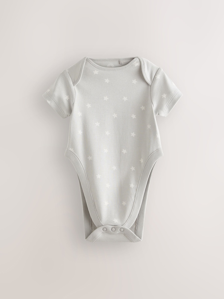 Blauw met sterrenprint - Baby heupdysplasie-rompertjes met korte mouwen 3 stuks - Image 5 of 6