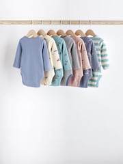 Teal Blue Long Sleeve Baby Bodies 7 Pack - Image 2 of 6