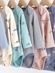 Teal Blue Long Sleeve Baby Bodies 7 Pack - Image 3 of 6