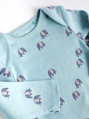Teal Blue Long Sleeve Baby Bodies 7 Pack - Image 5 of 6