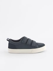Navy Blue Standard Fit (F) 3 Strap Touch Fastening Trainers - Image 2 of 5