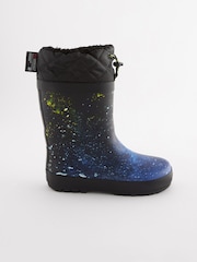 Farbspritzmuster, Blau - Thinsulate Warm gefütterte Gummistiefel mit Umschlagschaft - Bild 2 von 6