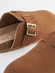 Tan Brown Leather Slip-On Clog Mules - Image 5 of 5