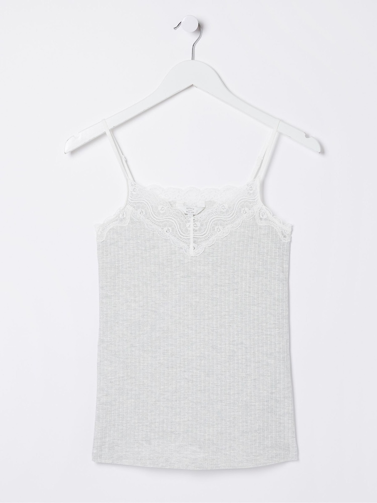 FatFace Grey V-Neck Lace Vest - Image 4 of 4 FatFace Grey V-Neck Lace Vest - Image 4 of 4