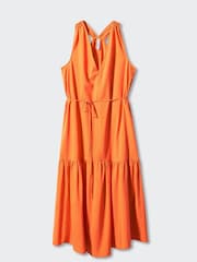 Mango Orange Flared Skirt Dress - Image 4 of 5