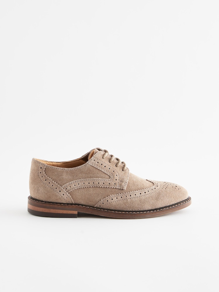 Sand-Braun, Veloursleder - Budapester Anzugschuh zum Schnüren - Bild 2 von 5