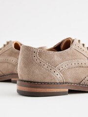 Sand-Braun, Veloursleder - Budapester Anzugschuh zum Schnüren - Bild 5 von 5