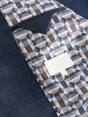 Blue Slim Fit Textured Smart Blazer - Image 10 of 11
