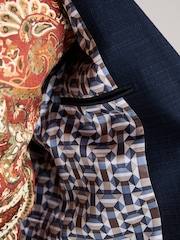 Blue Slim Fit Textured Smart Blazer - Image 6 of 11