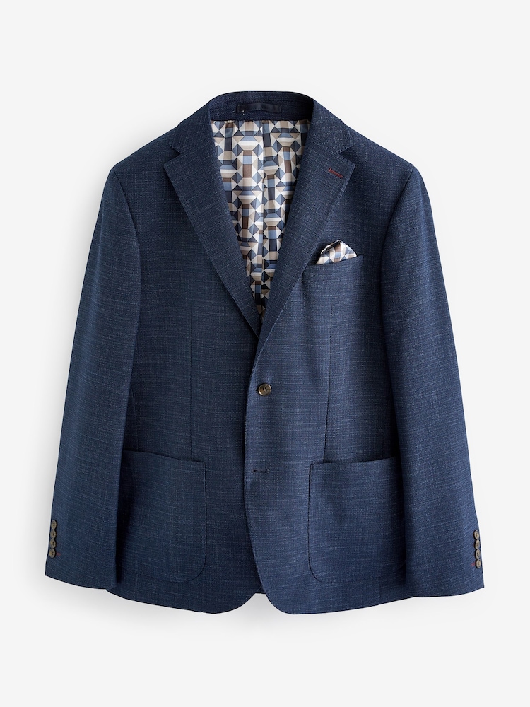 Bleu - Blazer intelligent texturé - Image 7 of 11