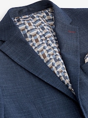 Blue Slim Fit Textured Smart Blazer - Image 9 of 11