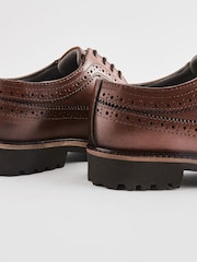 Tan Brown Chunky Leather Brogue - Image 5 of 5