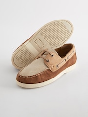 Neutral Leather Boat Shoes - Image 3 of 5