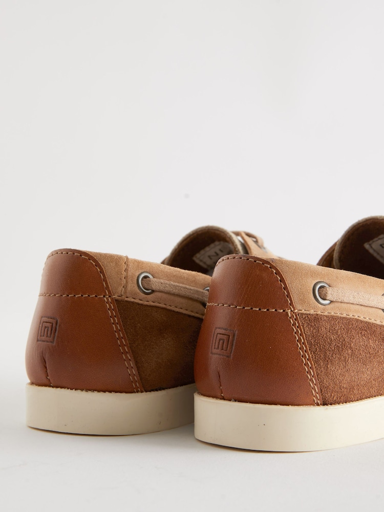 Neutral Leather Boat Shoes - Image 5 of 5 Neutral Leather Boat Shoes - Image 5 of 5
