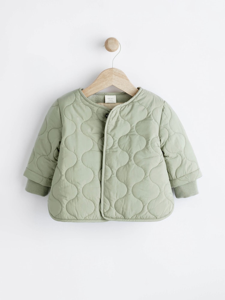 Sage Green Baby Quilted Jacket (0mths-2yrs) - Image 1 of 5