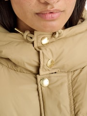Sporty & Rich Brown Crown Logo Hooded Puffer Jacket - Image 4 of 6