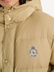 Sporty & Rich Brown Crown Logo Hooded Puffer Jacket - Image 5 of 6