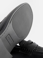 Black Weave Detail Loafers - Image 6 of 6