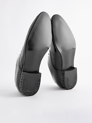 Black High Shine Jewel Trim Patent Derby Shoes - Image 3 of 5