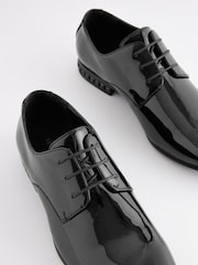 Black High Shine Jewel Trim Patent Derby Shoes - Image 5 of 5