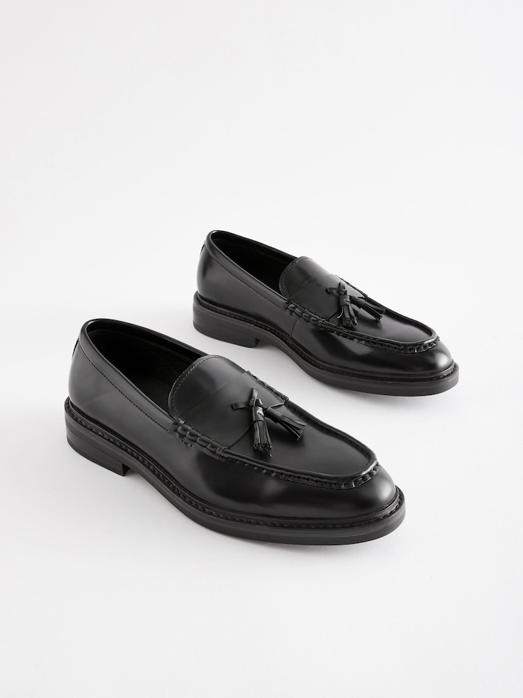Black Chunky Tassel Loafers - Image 3 of 5
