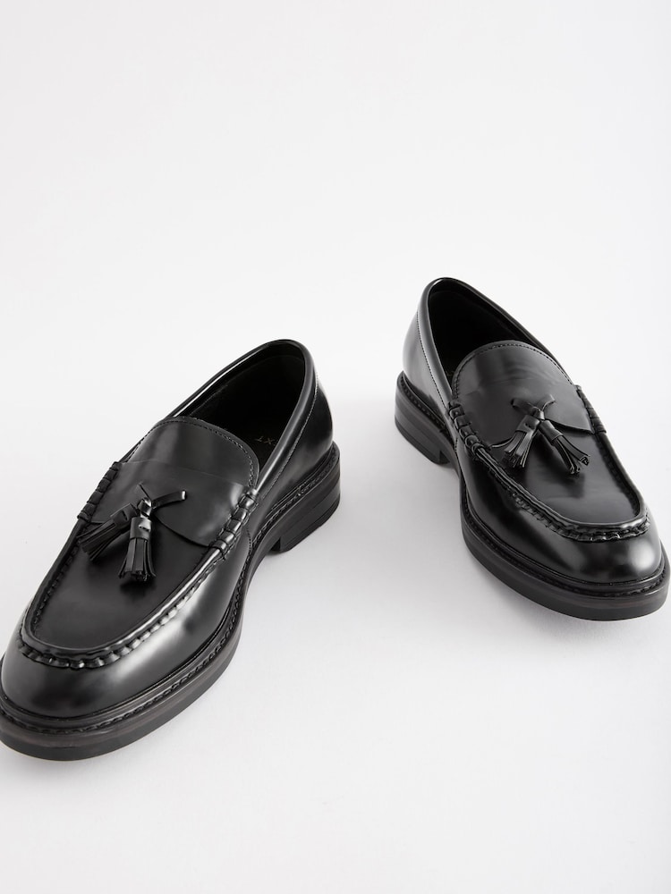 Black Chunky Tassel Loafers - Image 4 of 5