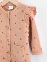 Rust Brown Floral Ditsy Baby Knitted Cardigan (0-18mths) - Image 3 of 7