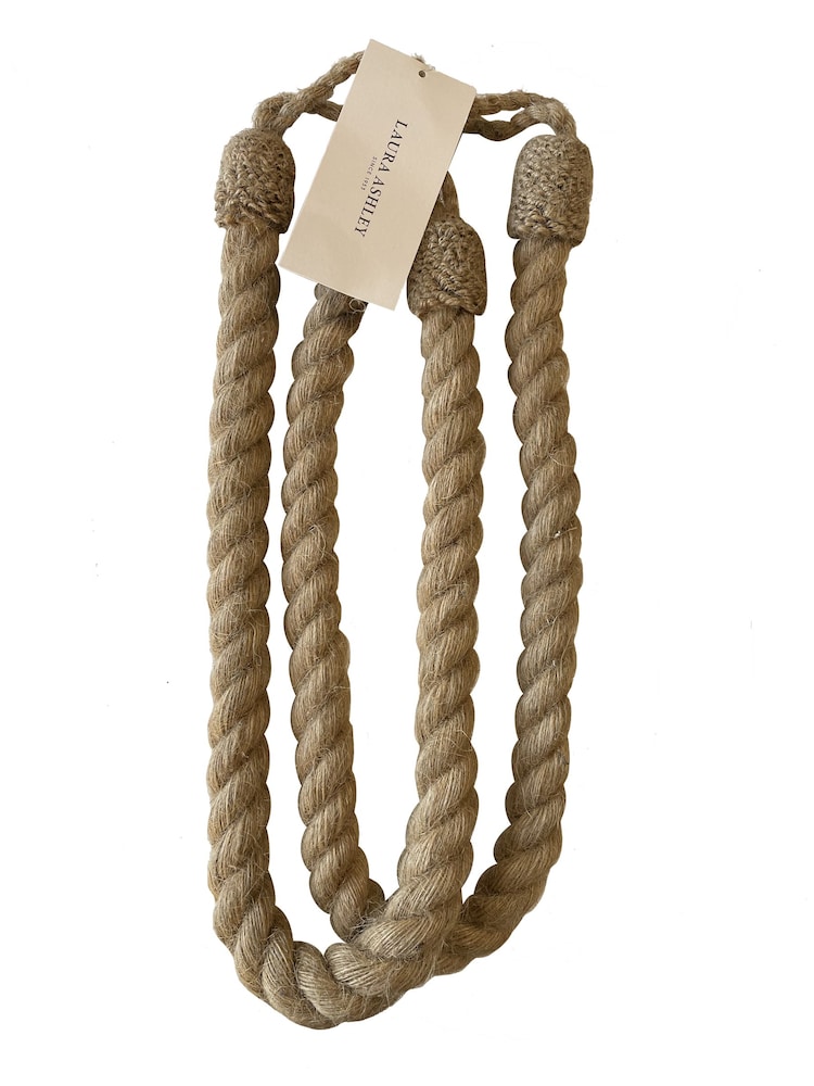Laura Ashley Natural Jute Rope Tieback Pairs - Image 2 of 2
