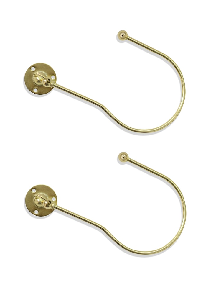 Laura Ashley Brass Gold Set of Two Swing Curtain Holdbacks - Image 2 of 3