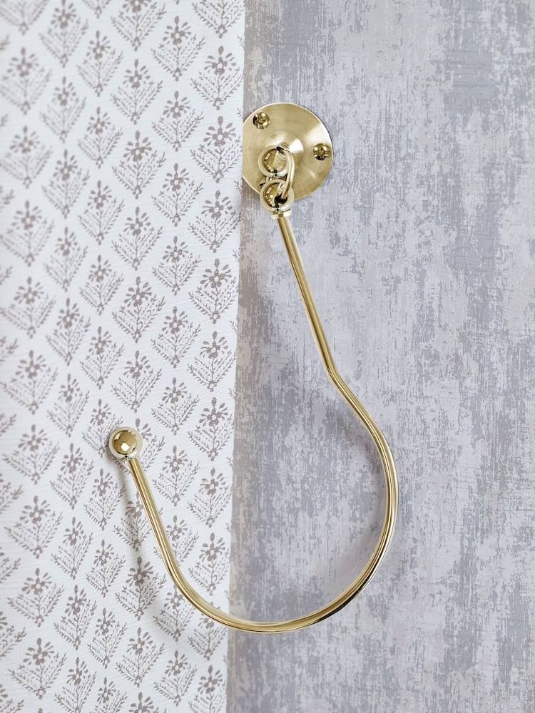 Laura Ashley Brass Gold Set of Two Swing Curtain Holdbacks - Image 3 of 3
