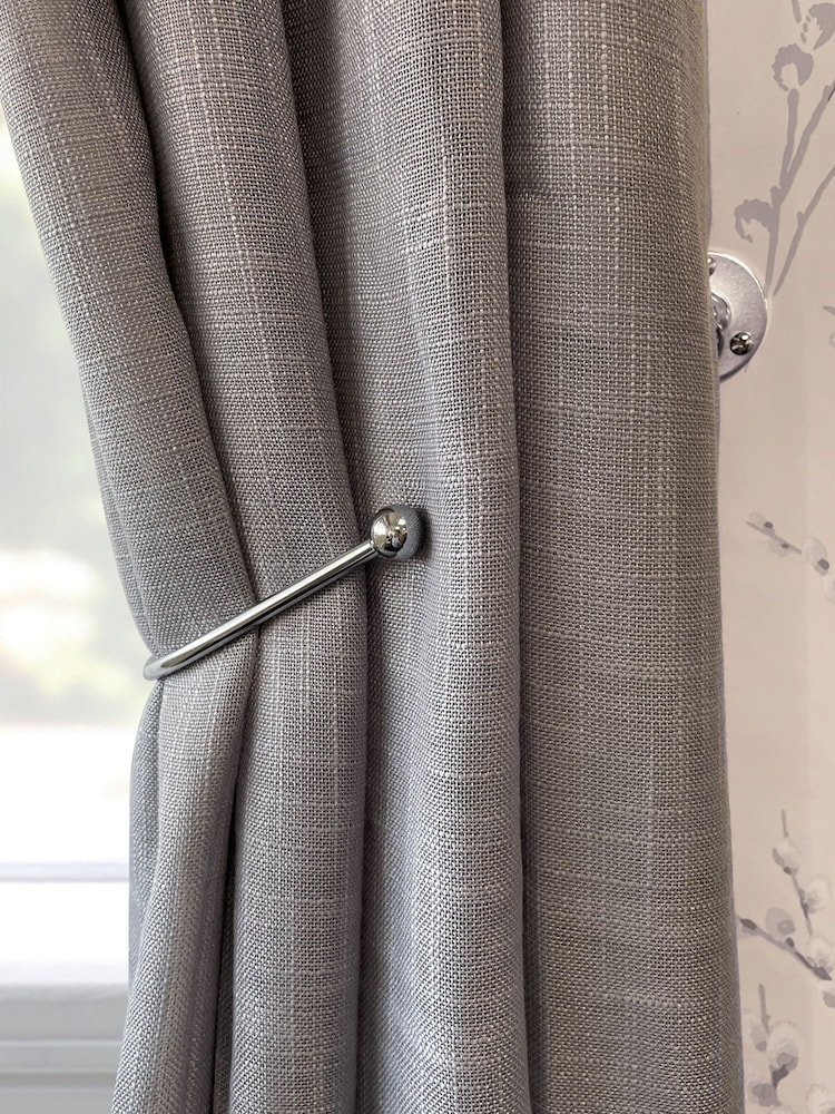 Laura Ashley Silver Set of Two Ball End Swing Holdbacks - Image 1 of 3