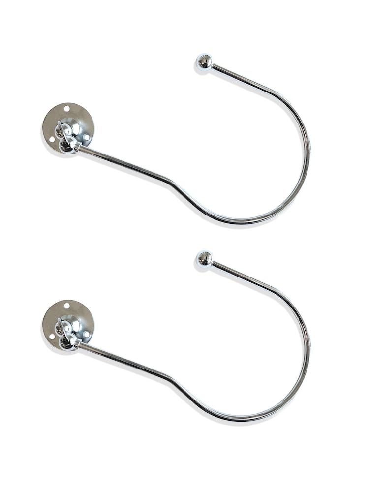 Laura Ashley Silver Set of Two Ball End Swing Holdbacks - Image 3 of 3