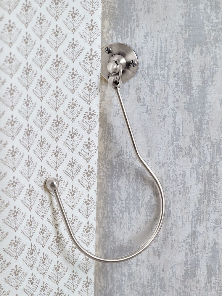 Laura Ashley Matt Nickel Set of Two Swing Curtain Holdbacks - Image 3 of 3