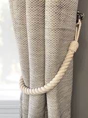 Laura Ashley Set of 2 Natural Rope 100% Cotton Tiebacks - Image 1 of 2