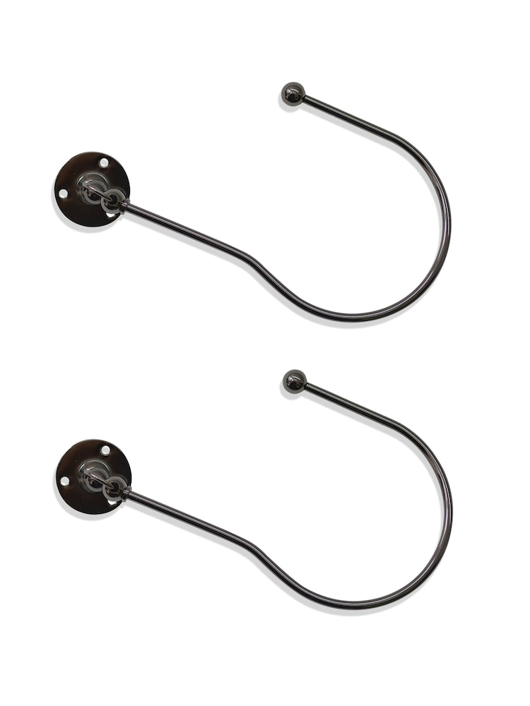 Laura Ashley Black Nickel Set of Two Curtain Holdbacks - Image 2 of 3