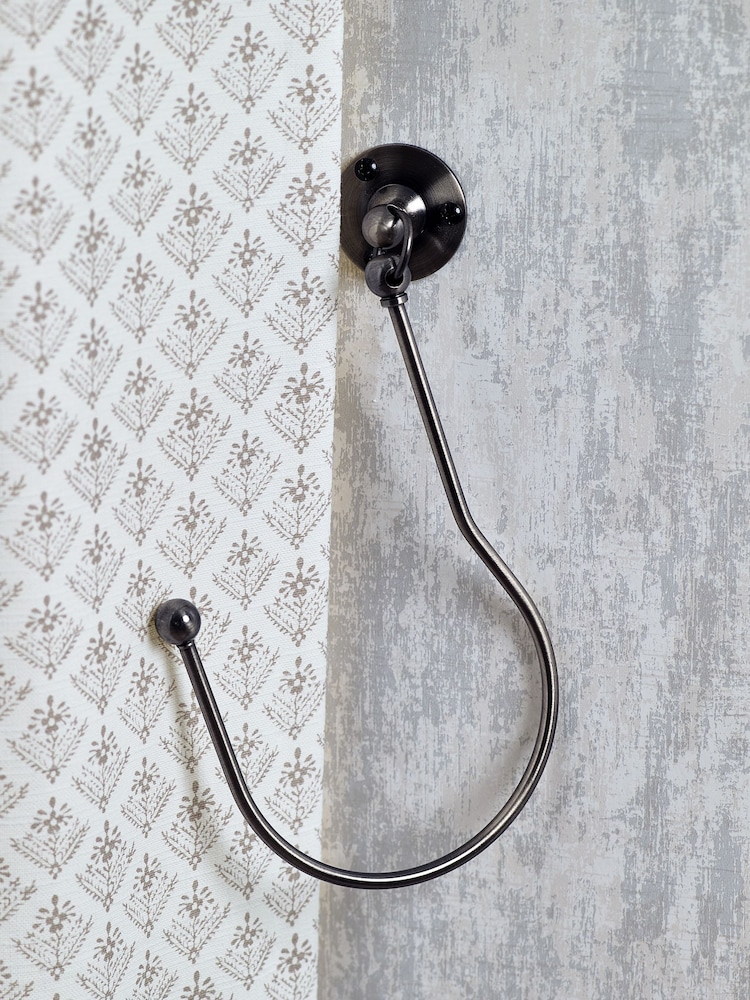Laura Ashley Black Nickel Set of Two Curtain Holdbacks - Image 3 of 3
