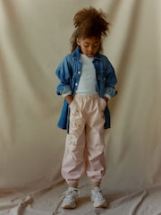 Stone Embroidered Parachute Cargo Cuffed Trousers (3-16yrs) - Image 1 of 7