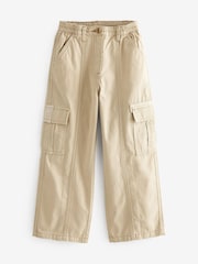 Stone Natural Wide Leg Cargo Trousers (3-16yrs) - Image 4 of 6