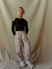 Animal Print Jersey Lined Parachute Cargo Trousers (3-16yrs) - Image 1 of 6