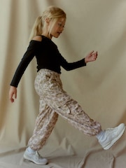 Animal Print Jersey Lined Parachute Cargo Trousers (3-16yrs) - Image 3 of 6