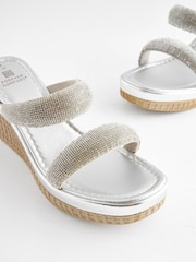 Silver Forever Comfort® Bling Mule Wedges - Image 5 of 7