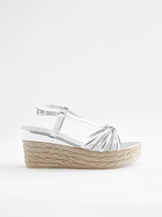 Silver Forever Comfort® Bling Multi Strap Wedges - Image 4 of 7